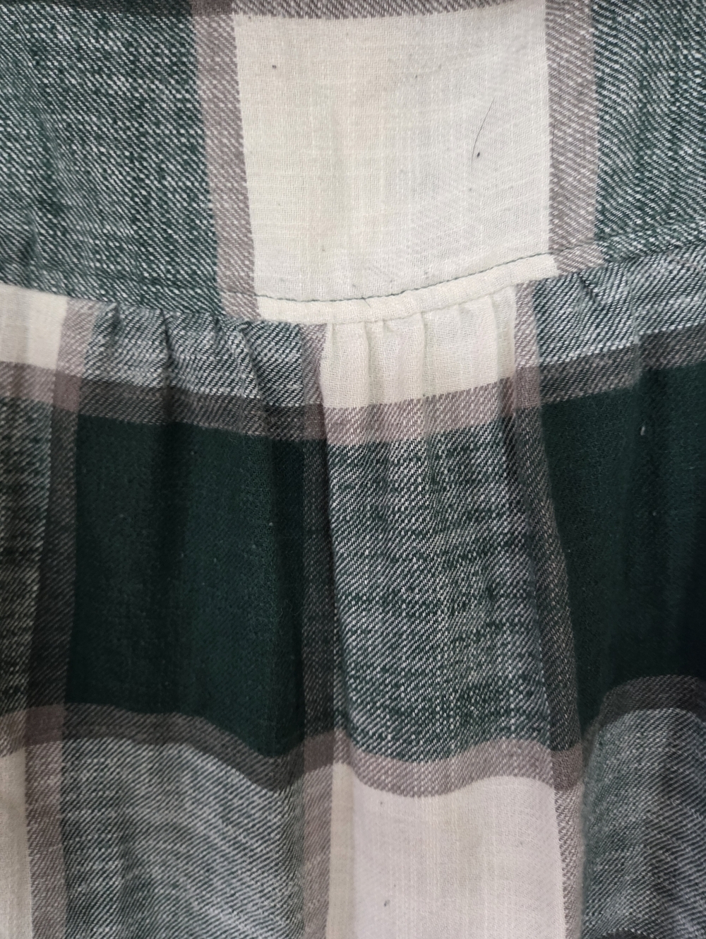 AE Green and Cream Plaid Hooded Button-Up Shirt XL - Picture 5 of 5